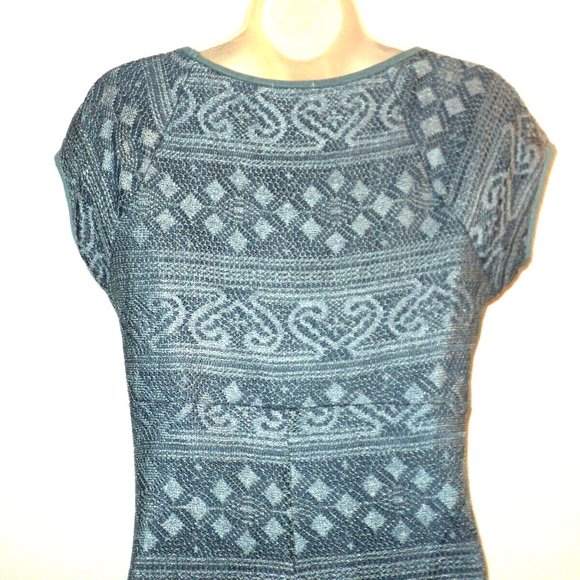 Cloud 8 Dress Women's Size 10 Blue-Gray Crocheted Lace, Lined Cap Sleeve Vintage - Picture 5 of 7